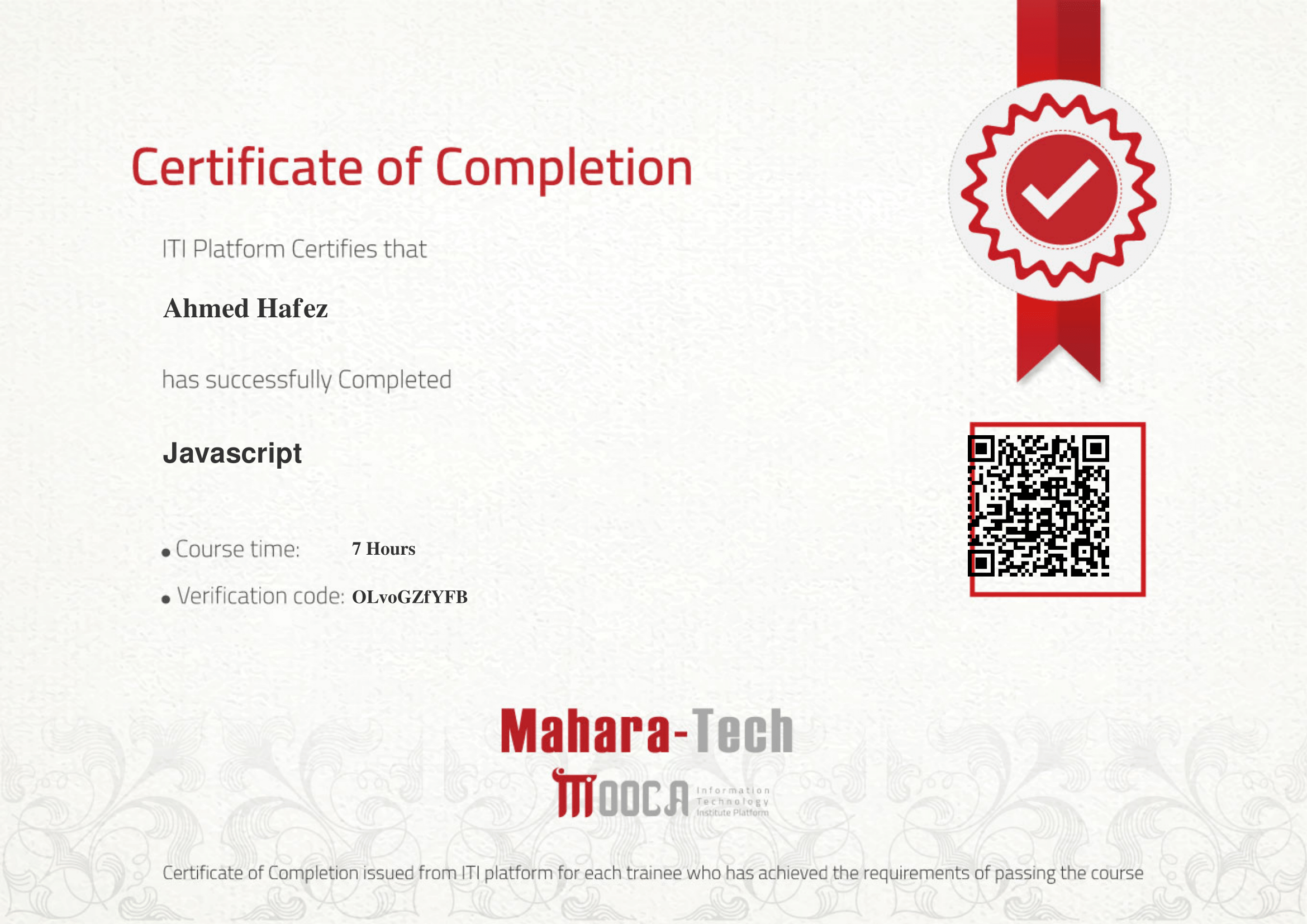 certificate